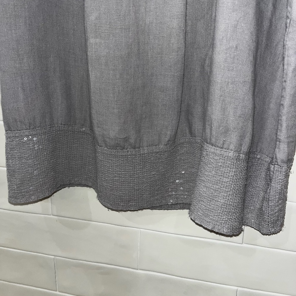 Lungo L'arno 100% Linen Sequin Detailed Shift Dress
Gray Size Large - Picture 5 of 10